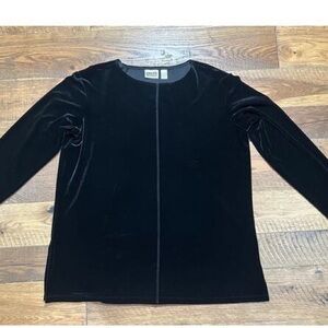 Chico's Black Velvet Long Sleeve Top